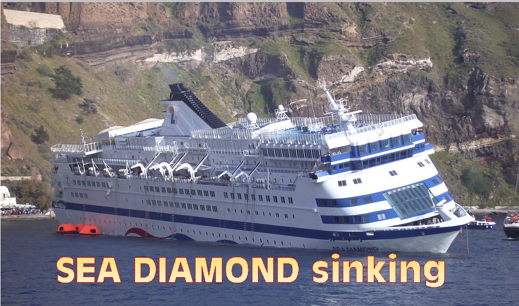 cruise ship sunk at santorini