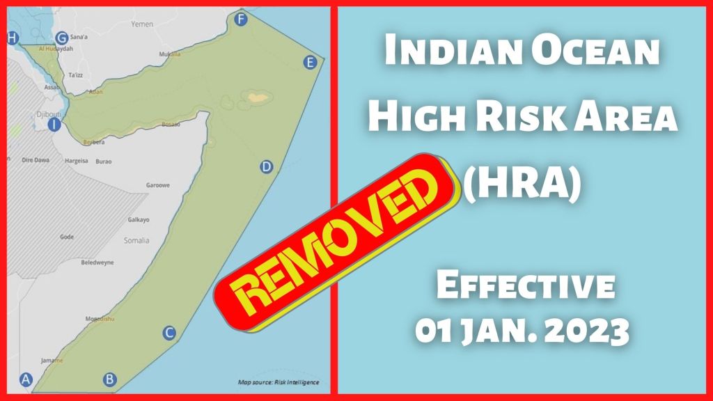 Indian Ocean High Risk Area 01 Jan 2023